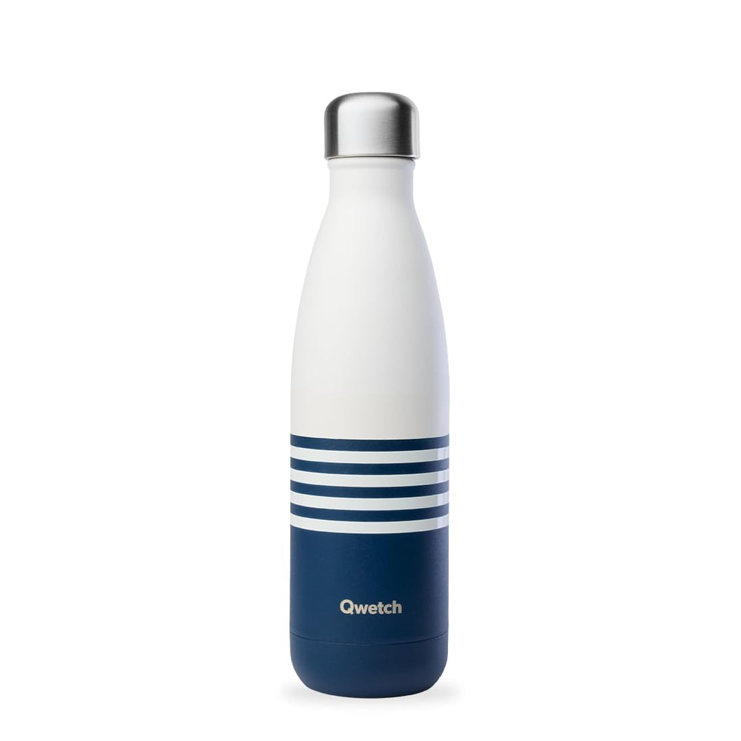 QWETCH - Isothermische Originals Flasche - Marière Blau 500ml - Nomadische Edelstahlflasche - 24h Ka