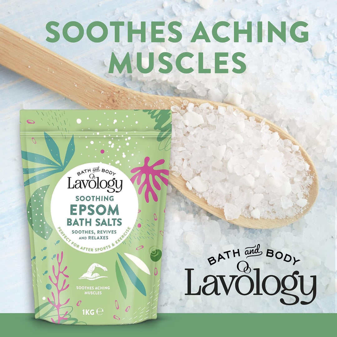 Lavology – BitterBade salz – alle natürlichen Inhaltsstoffe – beruhigend, entspannend, 1 kg x4