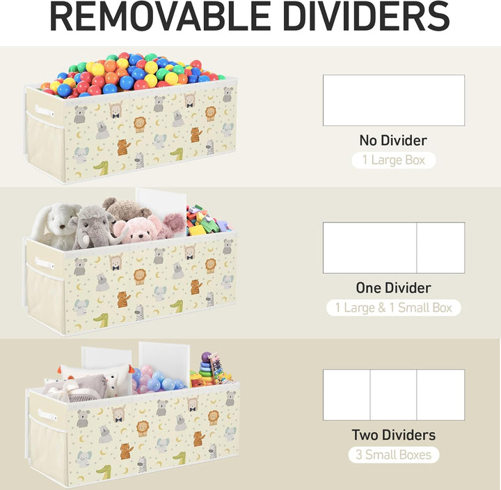Spielzeugkiste Aufbewahrungsbox mit Deckel Kinder 96 x 32 x 40 cm, Faltbare und Platzsparend für Kin