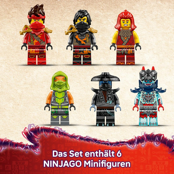 LEGO NINJAGO Ninja-Actionflitzer - 3-in-1-Spielzeug mit 2 Ninja-Bikes, 1 Jet und 6 Minifiguren, eins