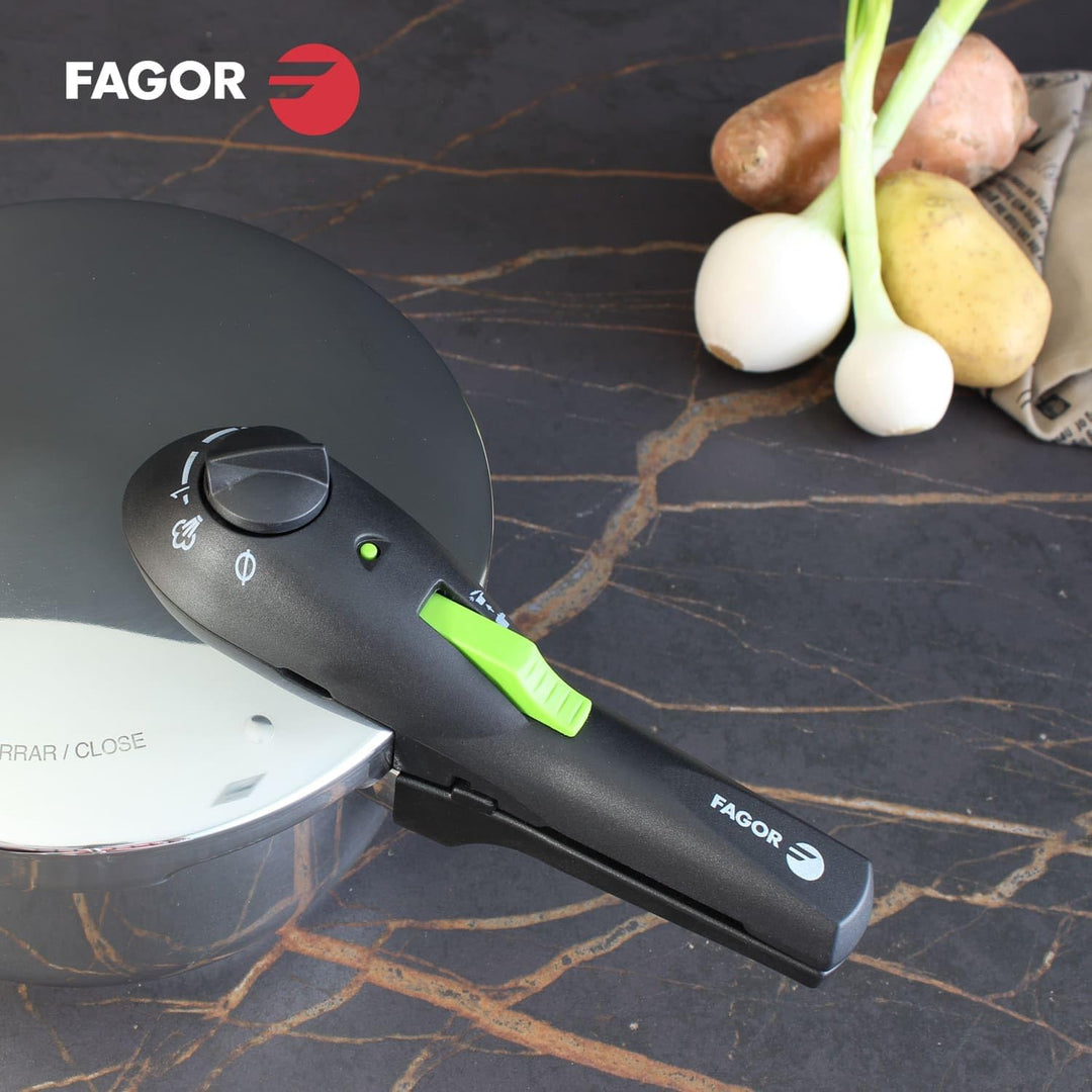 Fagor Rapid Xpress Schnellkochtopf 6 Litern, Induktion, Dampfkochtopf Express-Superschnell, Edelstah