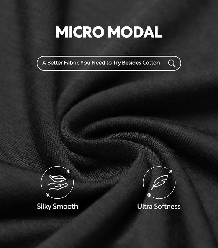 DAVID ARCHY Herren Unterhemden Business aus Micro Modal Tshirt Seidig Glatt Weich Kurzarm Atmungsakt