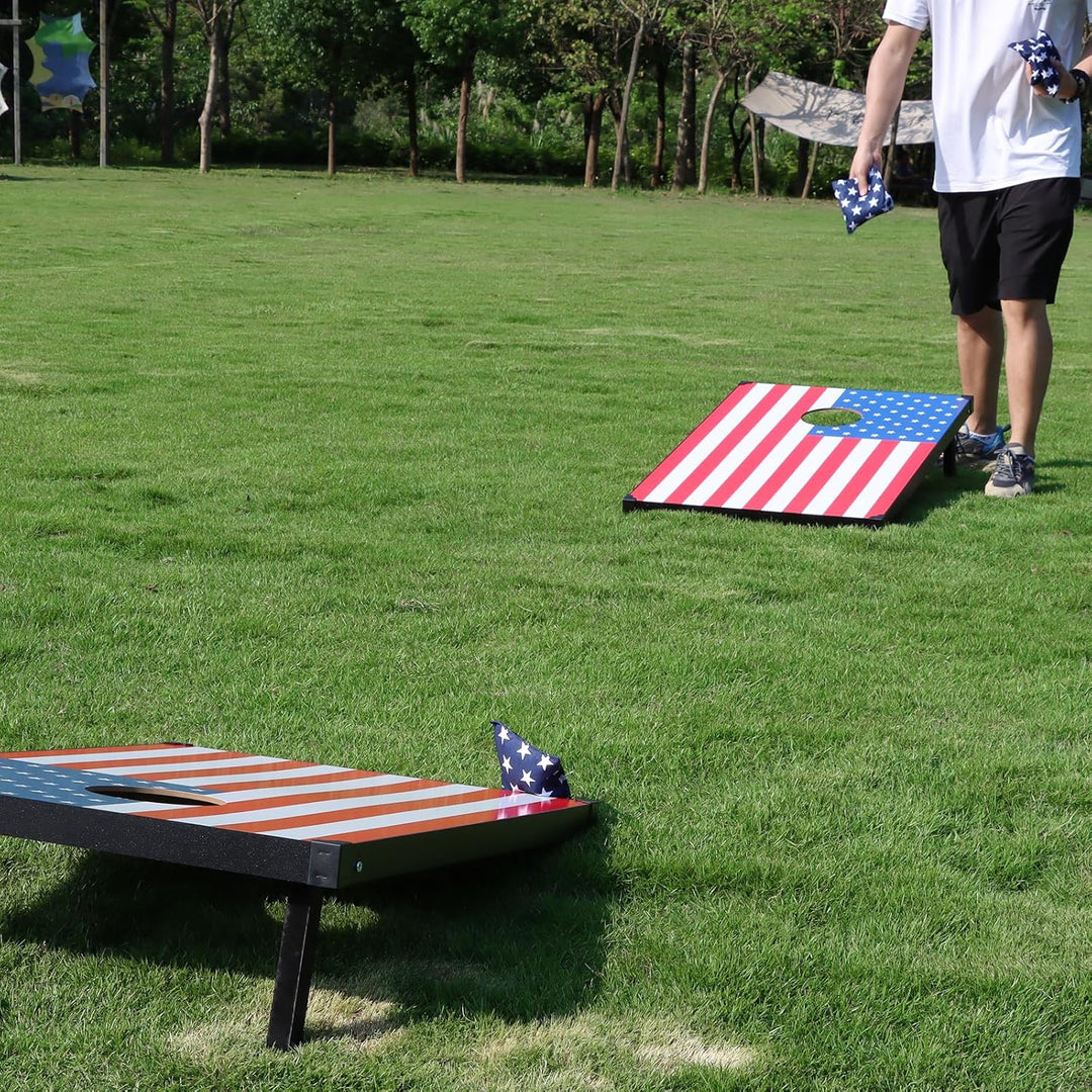 Cornhole Spiel Verordnung Grösse 91cmx60cm, Sackloch Spiel mit Corn Hole Spiel mit 2 Boards, 8 Wurfb
