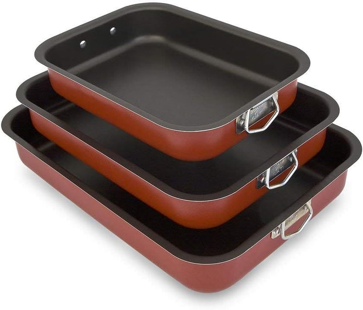 Space Home - Professional Antihaft Backblech-Set, 3-teilig - Kuchenblech - Doppel-Antihaftbeschichtu