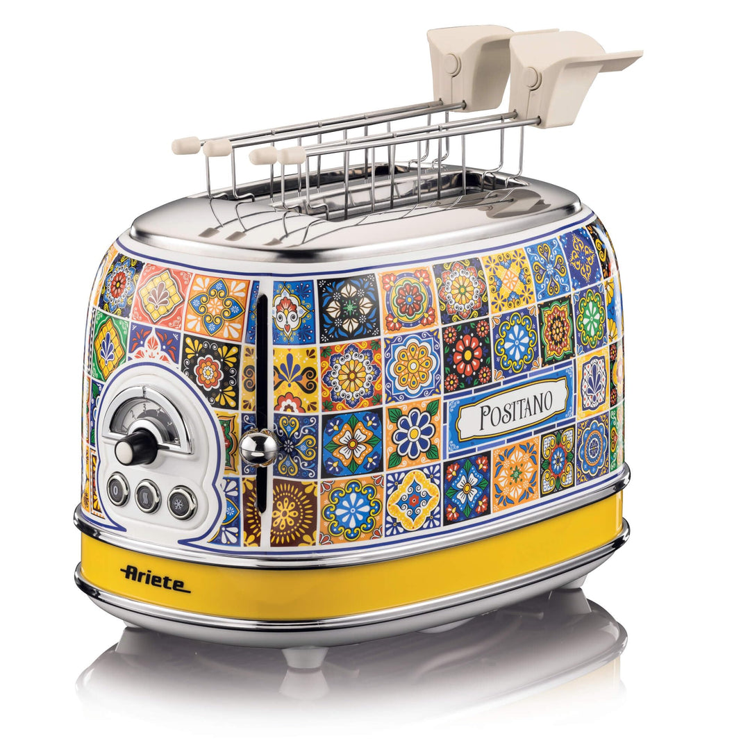 Ariete Positano 155, 2-Scheiben-Toaster, Toaster mit 6 Toaststufen, Automatischer Auswurf, Auftaufun
