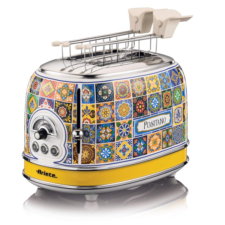 Ariete Positano 155, 2-Scheiben-Toaster, Toaster mit 6 Toaststufen, Automatischer Auswurf, Auftaufun