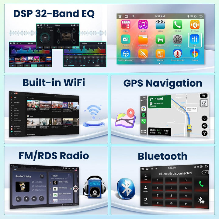 [6G+128G] Inefala Android 15 Autoradio für FIAT 500 2007-2015 mit Wireless Carplay Android, 7 Zoll T