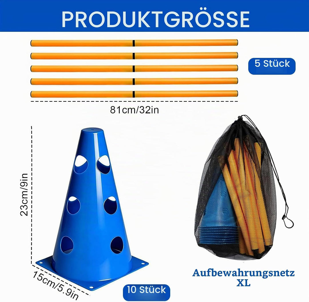 Agility Set Hunde Klein Cavaletti Hunde Steckhürdenset, Agility Trainingszubehör für Hunde Pferde, S