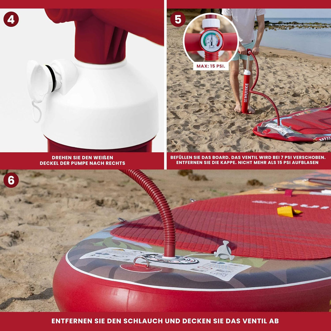 Sup Pumpe Doppelhub - HUIIKE | Pumpe Stand Up Paddle 15 PSI, Luftpumpe Sup Handpumpe Stabil | Handpu