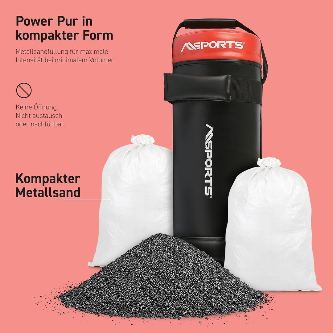 MSPORTS Power Bag Premium 5-30 kg Fitness Bag - Sandsack für Functional Fitness Gewichtssack 20