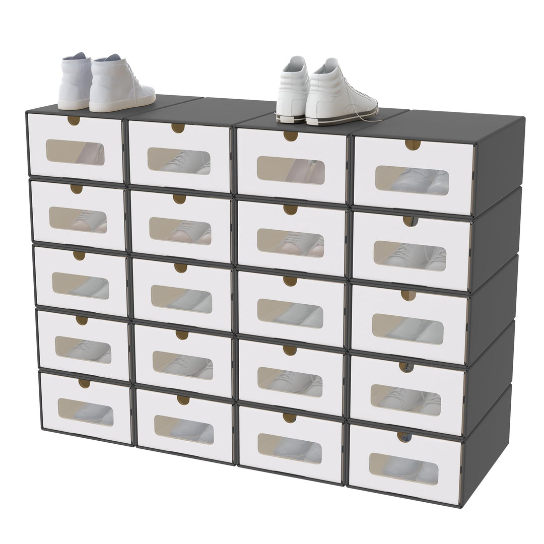 20 Stück Schuhaufbewahrung mit Sichtfenster Aufbewahrungsbox Schuhboxen Sneakerbox Storage Box Schuh