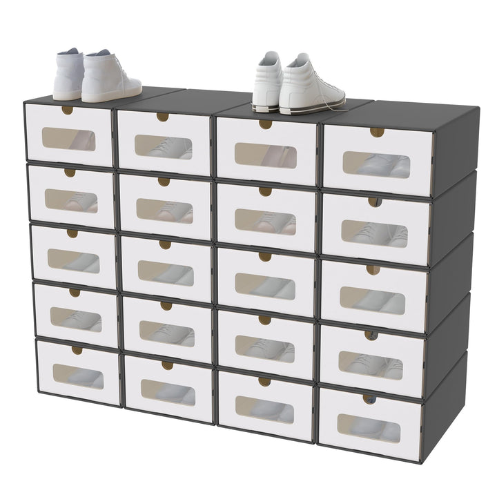 20 Stück Schuhaufbewahrung mit Sichtfenster Aufbewahrungsbox Schuhboxen Sneakerbox Storage Box Schuh