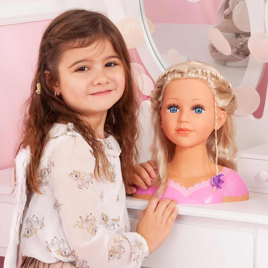Bayer Design 90088BS Charlene Super Model Schmink- und Frisierkopf, Puppenkopf mit Haarzubehör, Schm