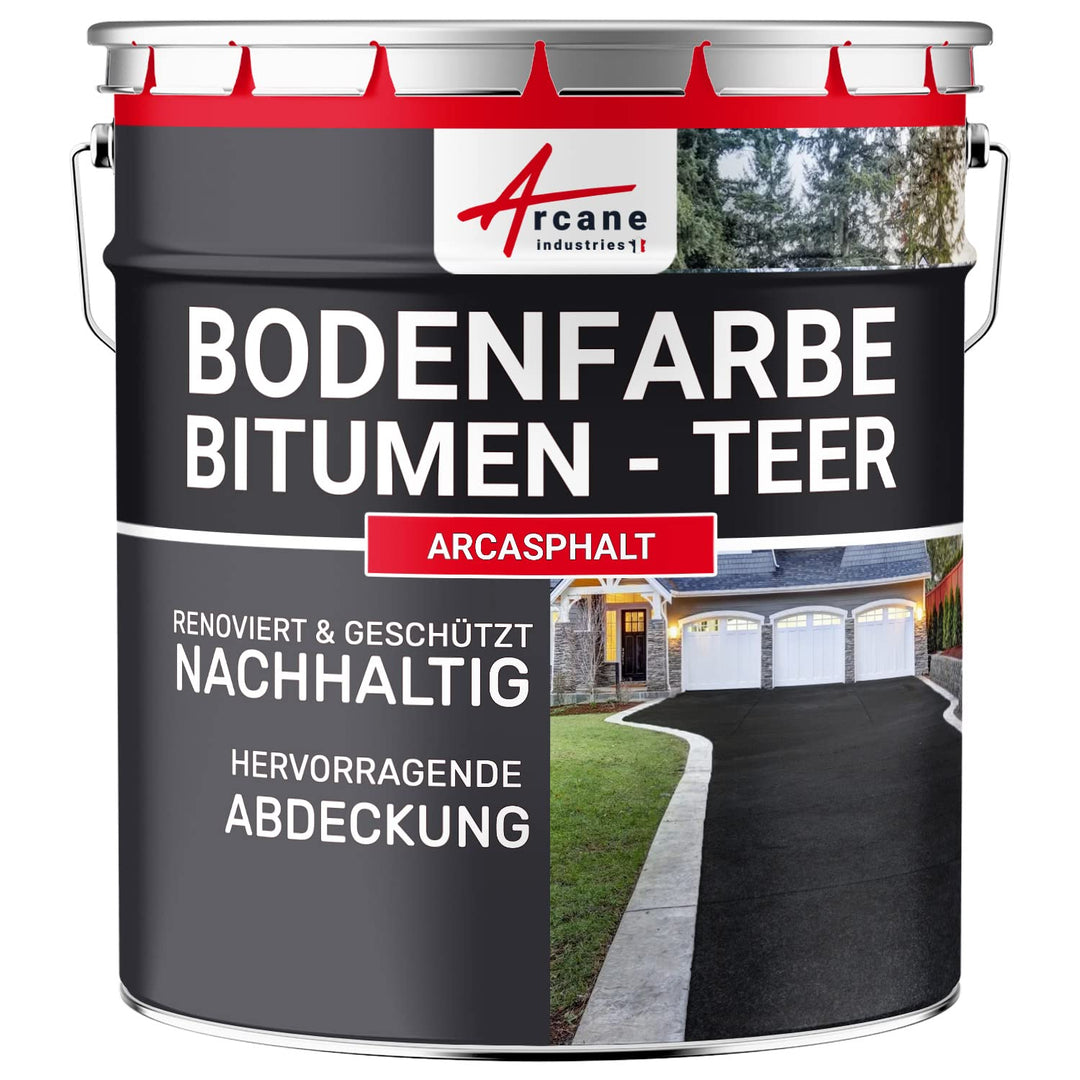 ARCANE INDUSTRIES Bitumenfarbe/Teerfarbe: Harzbodenbeschichtung für Asphalt, Teer, Belag - ARCASPHAL