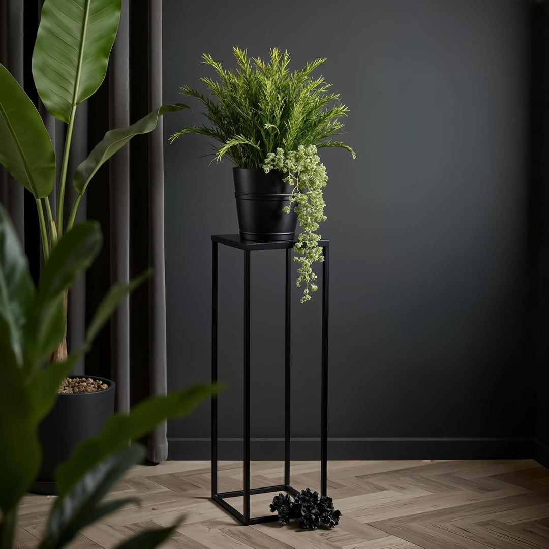 Pflanzenständer Ferro - 24x24x100cm - Farbe Schwarz - für Zimmerblumen - Metallregal - Dekorativer T