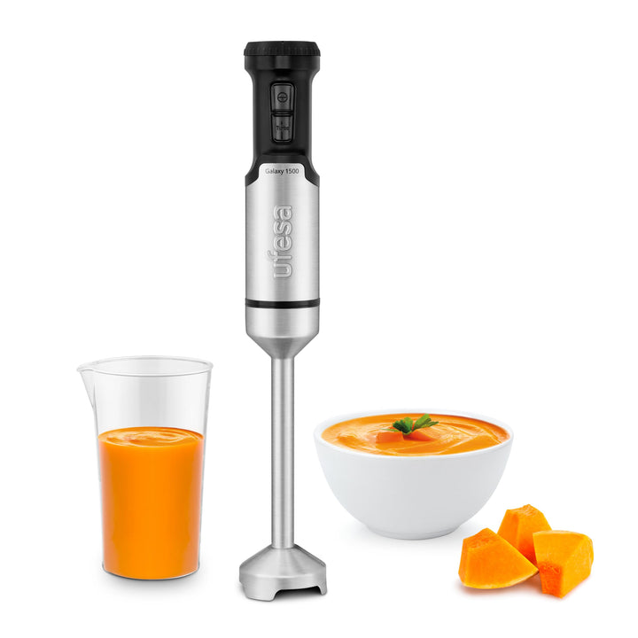 Ufesa Galaxy Stabmixer, Leistung 1500 W, Variabler Geschwindigkeitsregler + TURBO, 4 Edelstahlklinge