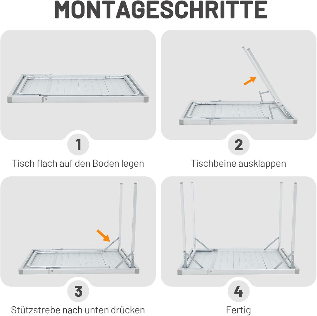 TIMBER RIDGE Campingtisch Klappbar 94/129x70cm Erweiterbar Ausziehtisch Klapptisch für 4 Personen Fa