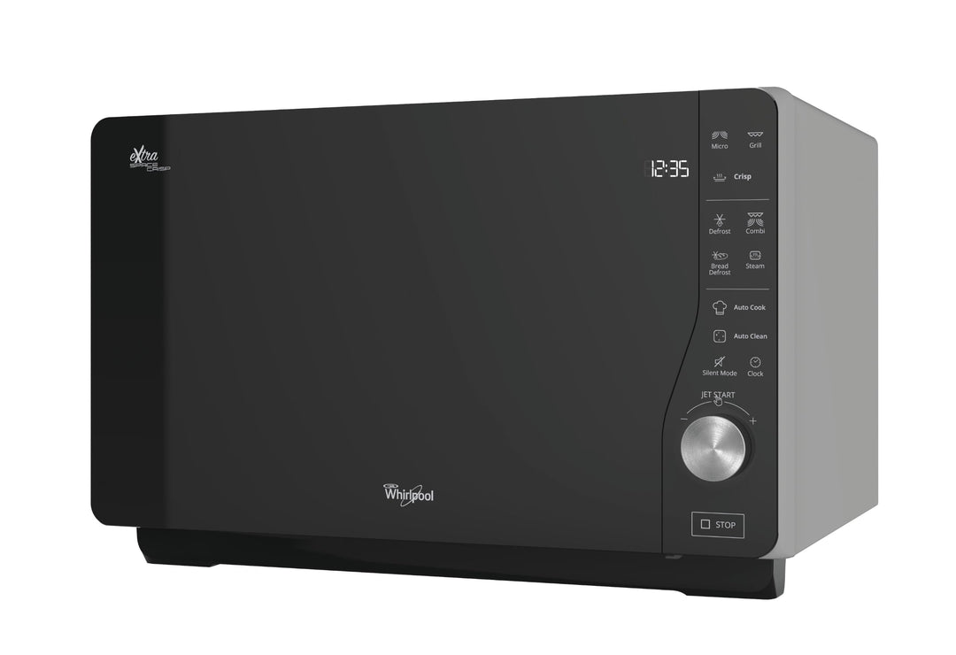 Whirlpool MWF 427 SL Mikrowelle Extra Space + Grill, 25 Liter, silber, mit Steamer, hoher und flache