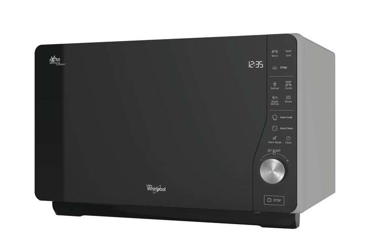 Whirlpool MWF 427 SL Mikrowelle Extra Space + Grill, 25 Liter, silber, mit Steamer, hoher und flache