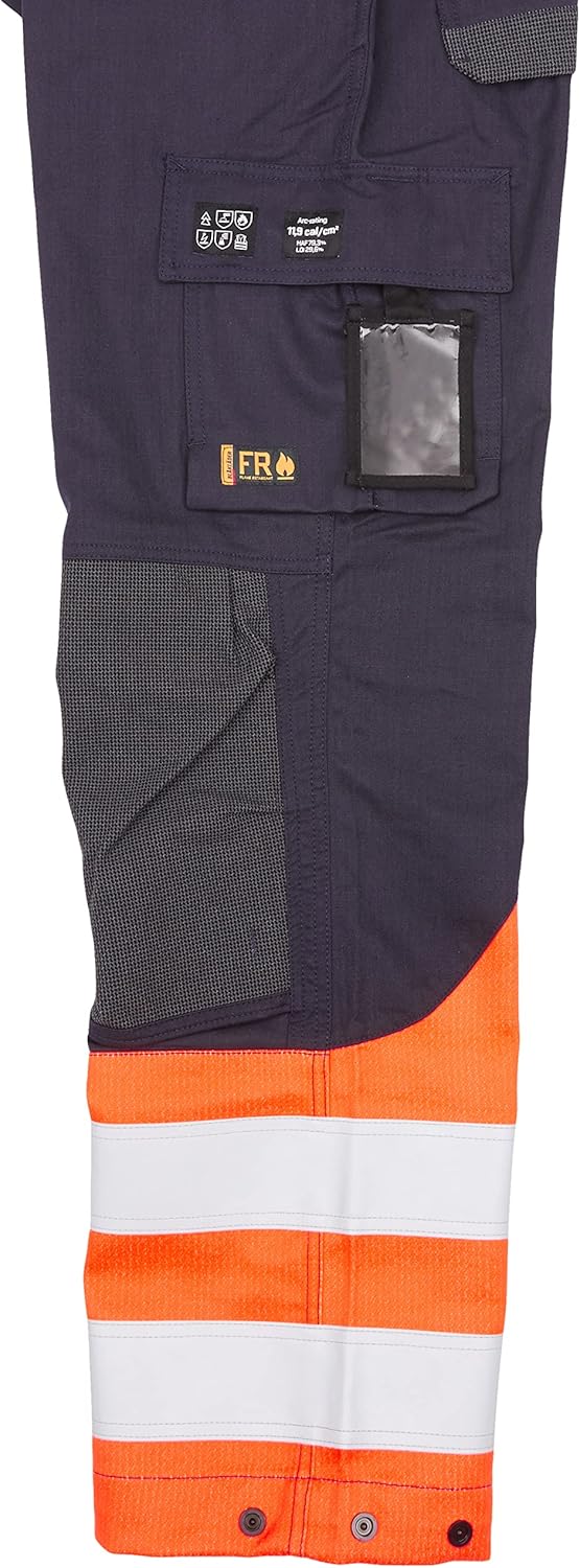 BLÅKLÄDER Multinorm Arbeitshose Cargo Schwarz 32 Marineblau, Orange D96, Marineblau, Orange D96