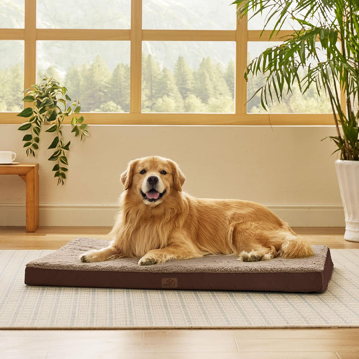 Bedsure orthopädisches Hundebett Grosse Hunde - 112x81x7.6cm Hundekissen flauschig Hundematte waschb