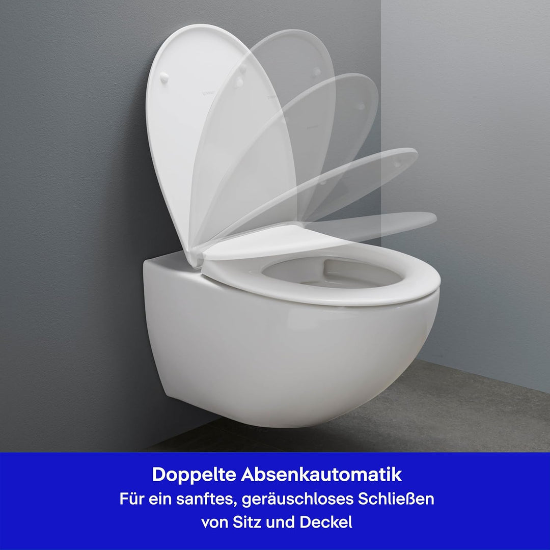 Duravit Universal Toilettendeckel mit Absenkautomatik, WC Sitz Quick Release für einfache Montage, K