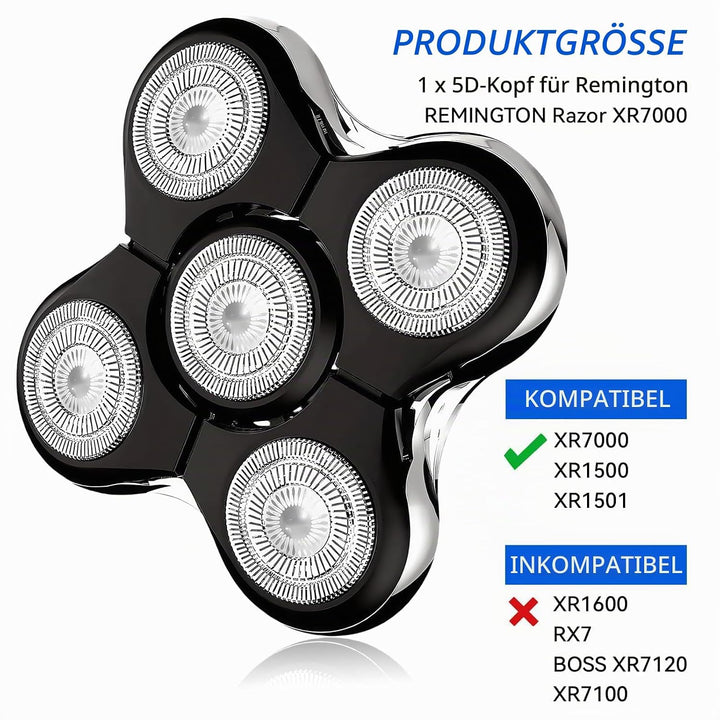 Ersatzscherköpfe für Remington Glatzenrasierer XR7000, XR1500, XR1501, Präzise Rasur für Herren, Gla