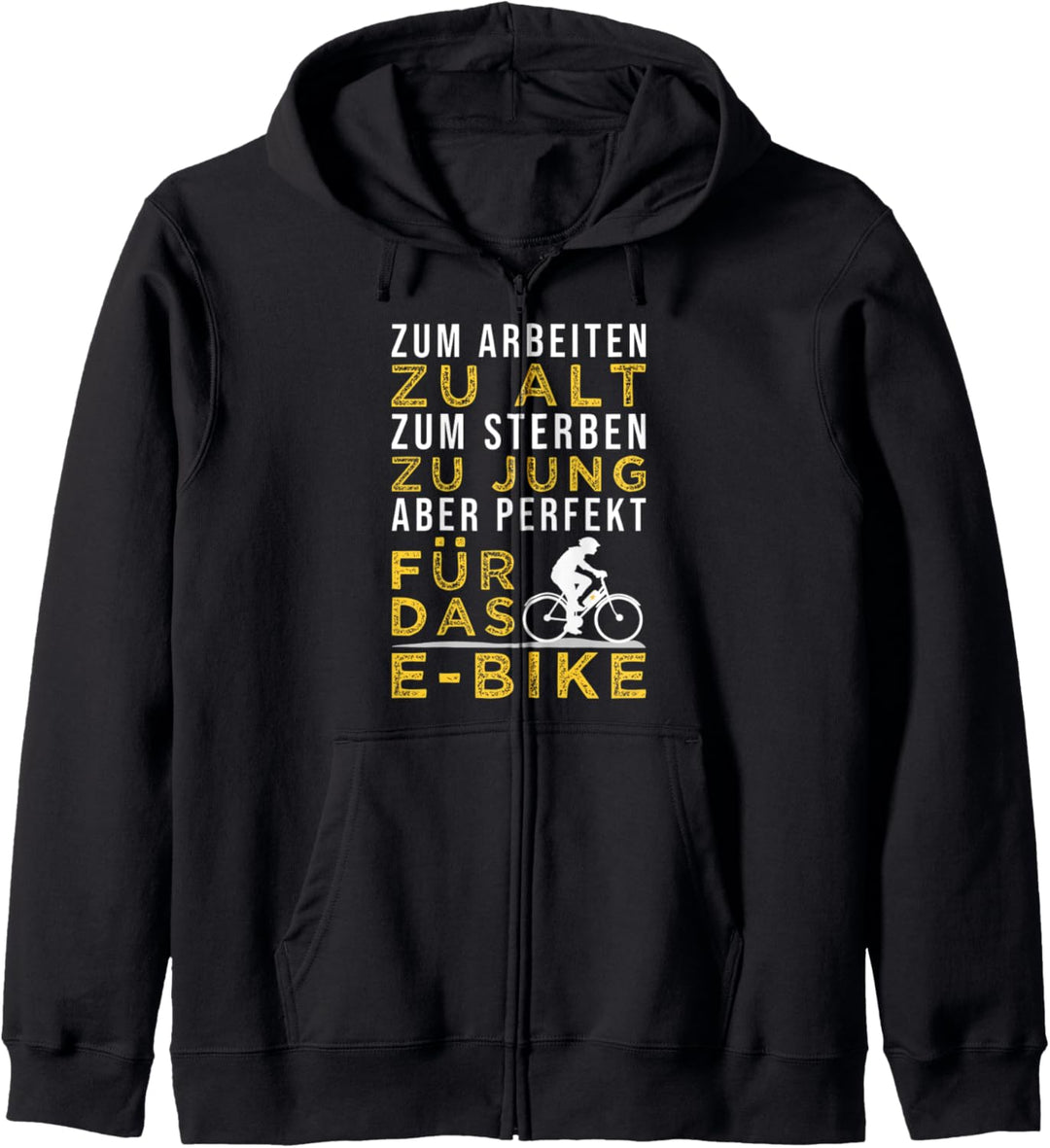 Rentner E-Bike Pedelec Spruch Ruhestand Radfahrer Kapuzenjacke