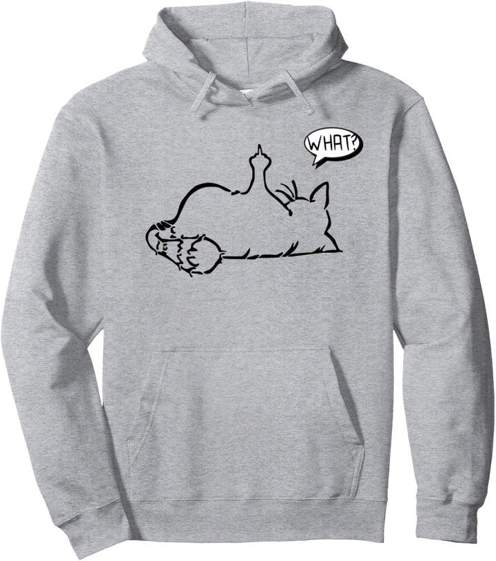 faule Katze Statement Spruch - What? - Katzen Pullover Hoodie