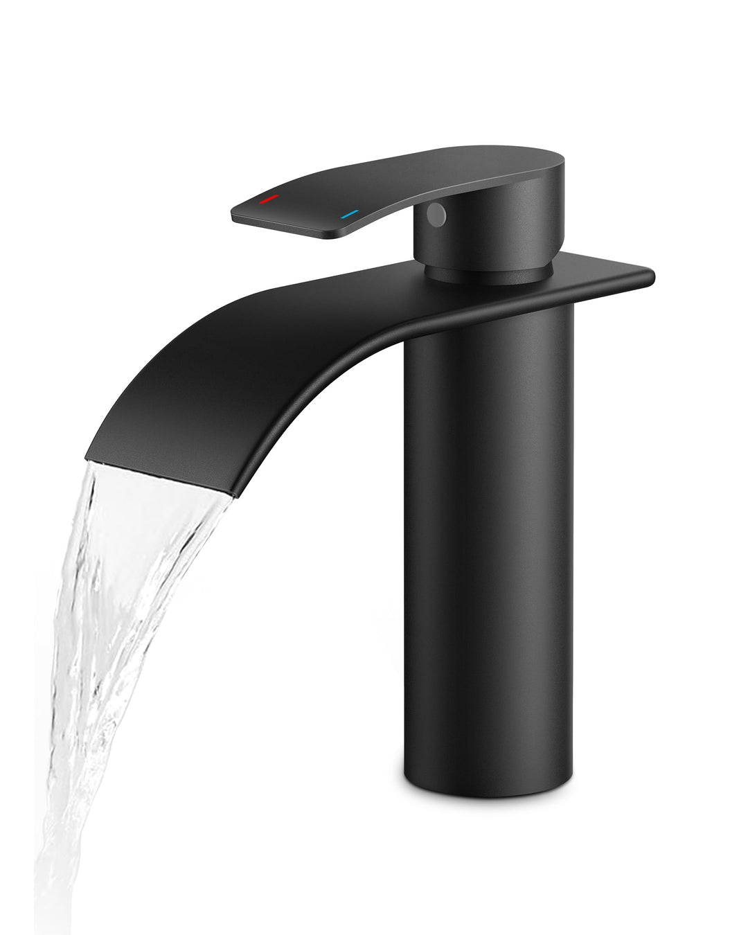 Wasserfall-Badezimmerarmaturen Rund Einlochmontage, mit Auslaufhöhe 110 MM Einhand-Waschtischarmatur