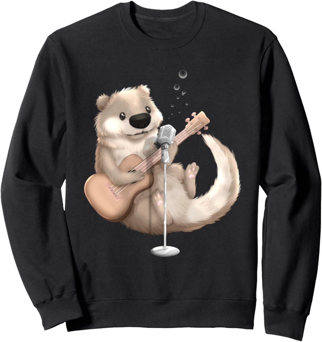 Otter Singing Guitar Player Musician Music Guitarist Cute Sweatshirt