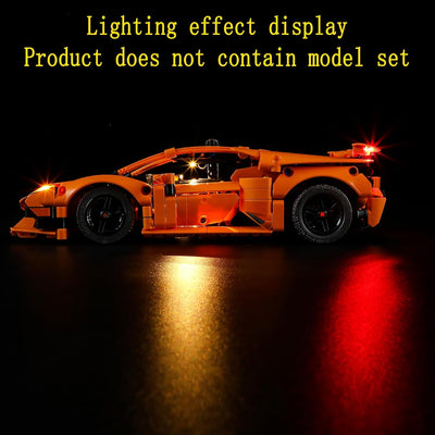 GEAMENT LED Licht-Set Kompatibel mit Lego Lamborghini Huracán Tecnica Orange - Beleuchtungsset für T