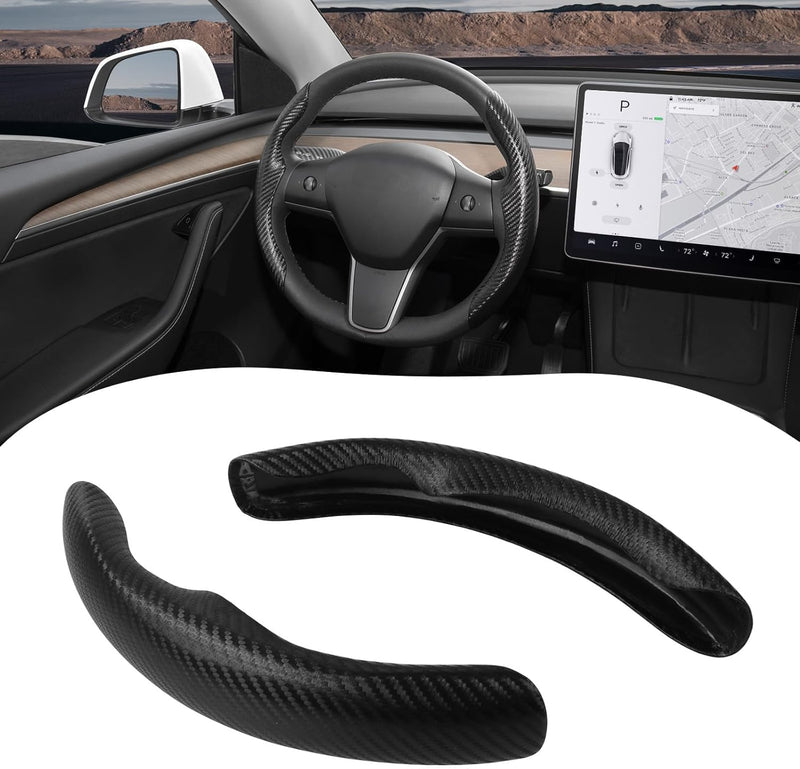 BASENOR Tesla Model 3 Model Y Lenkradabdeckung ABS Kohlefaser Lenkrad Wrap Protector Anti-Rutsch Inn