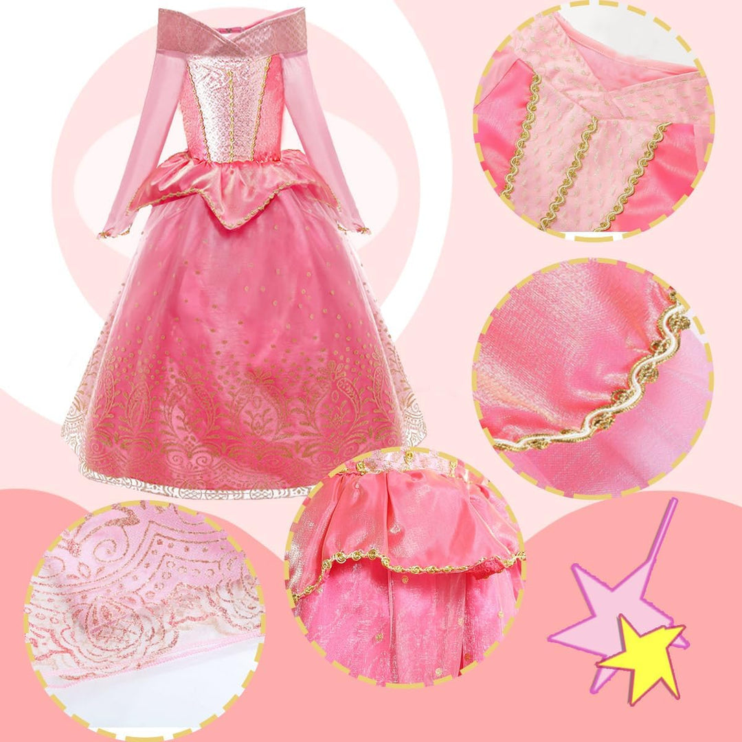 Tyidalin Mädchen Prinzessin Aurora Kleid Kinder Dornröschen Kostüm Geburtstag Party Weihnachten Hall