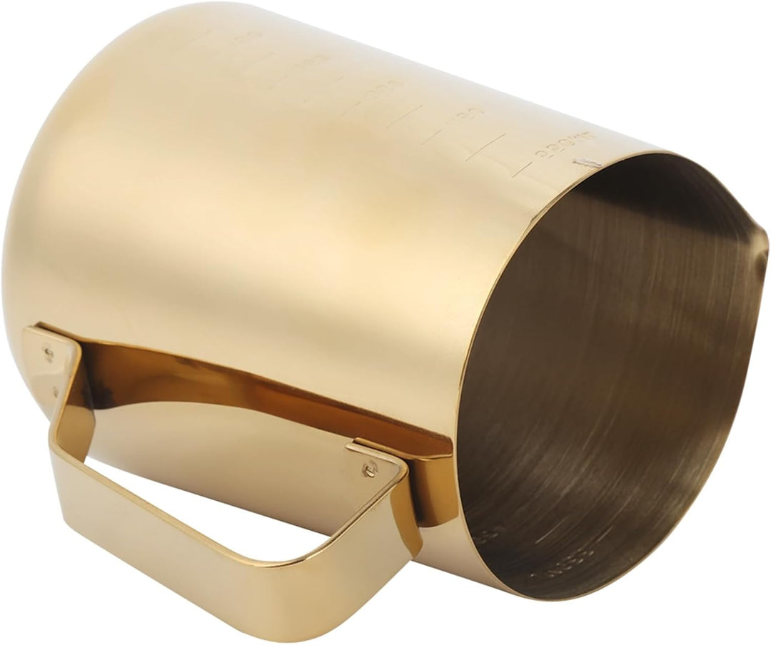 Restokki Edelstahl Kaffee Milch Frothing Cup Pitcher Krug mit Skala einfach modisches Design Ergonom