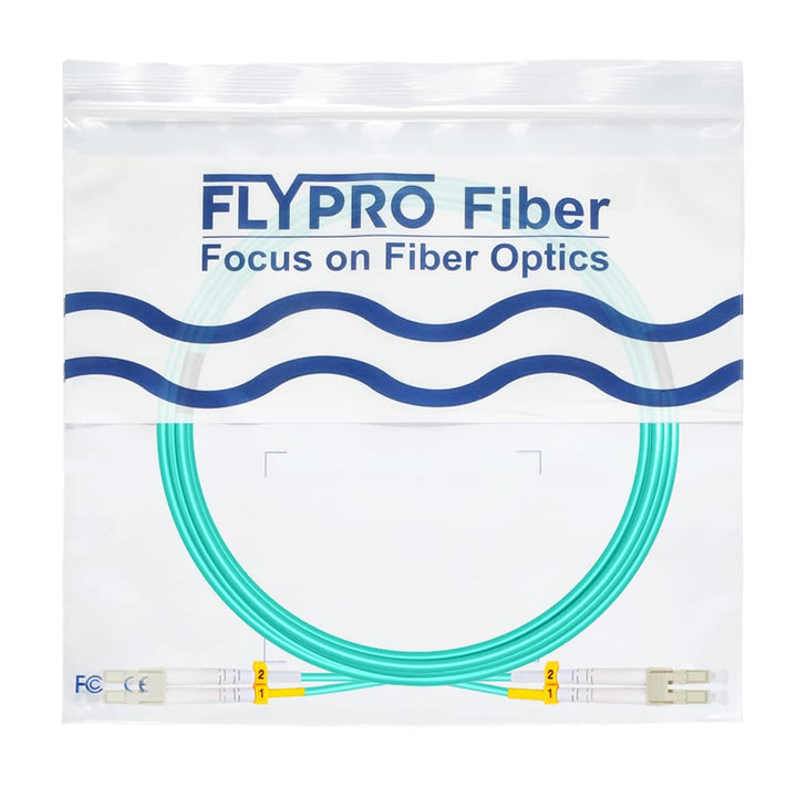 FLYPROFiber 50M OM3 LC auf LC LWL Glasfaser Patchkabel | Längenoptionen: 0,2m-100m, 10 GB Duplex LC-