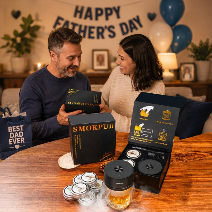 Elektrisches Whisky Smoker Set, Cocktail Smoker Kit mit 6 Holzspänen, Whiskey Smoker Kit Mit Eingeba