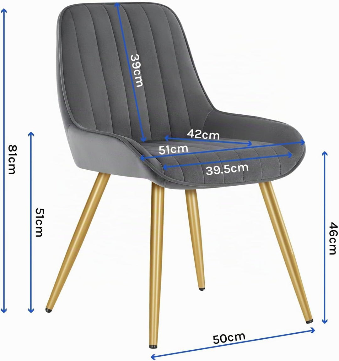 Lestarain 2 Stücke Esszimmerstuhl, Retro Küchenstuhl Wohnzimmerstuhl Sitzfläche Aus Samt Retrostuhl