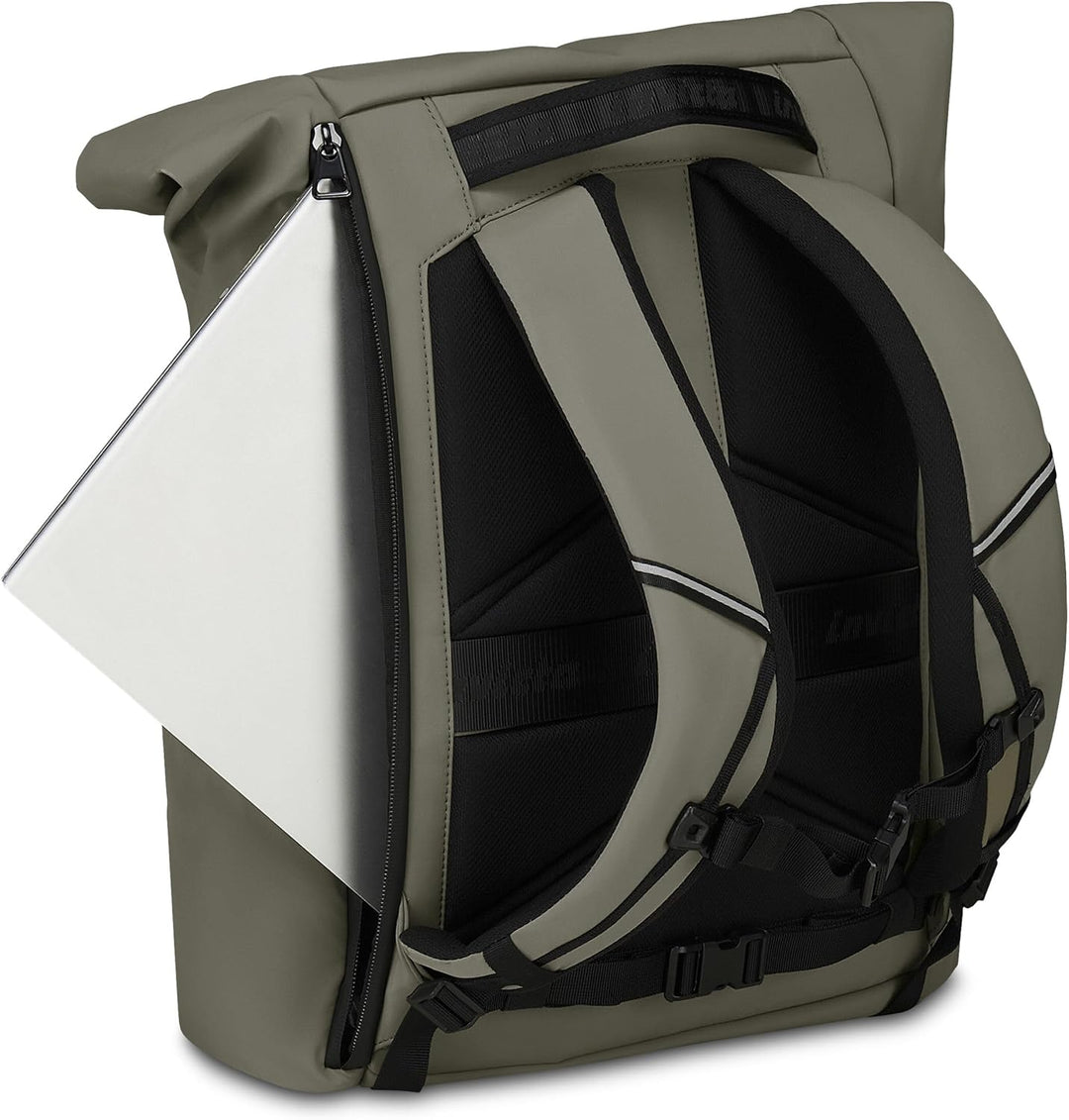 Invicta FOLD Rucksack Laptoptasche Business Rucksack, Leicht, kompakt, mit Laptopfach, Rolltop Rucks