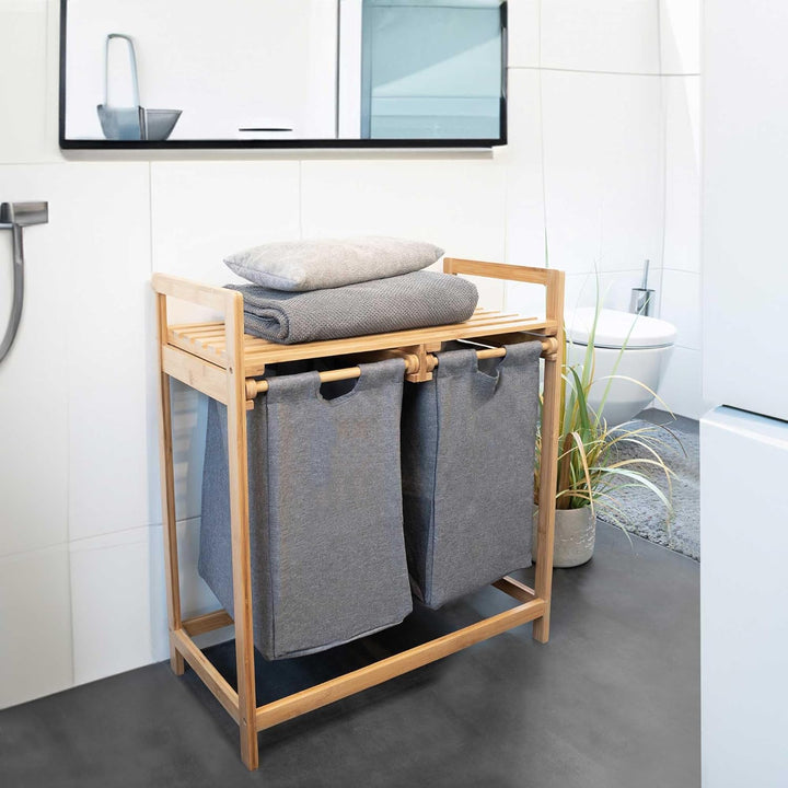 osoltus Bali Bambus Holz Wäschesortierer