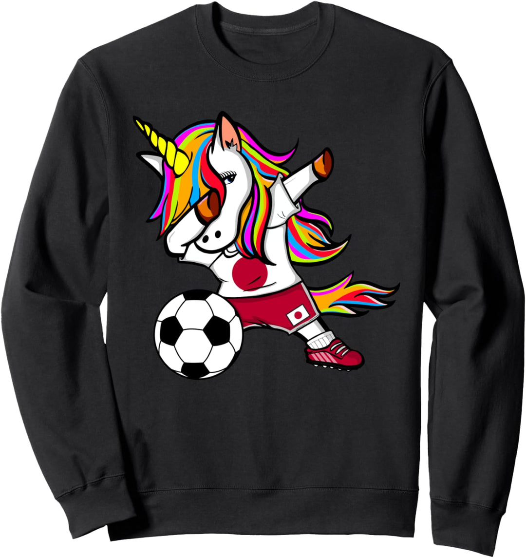 Dabbing Einhorn Unicorn Japan Fussball - Japanische Flagge Sweatshirt