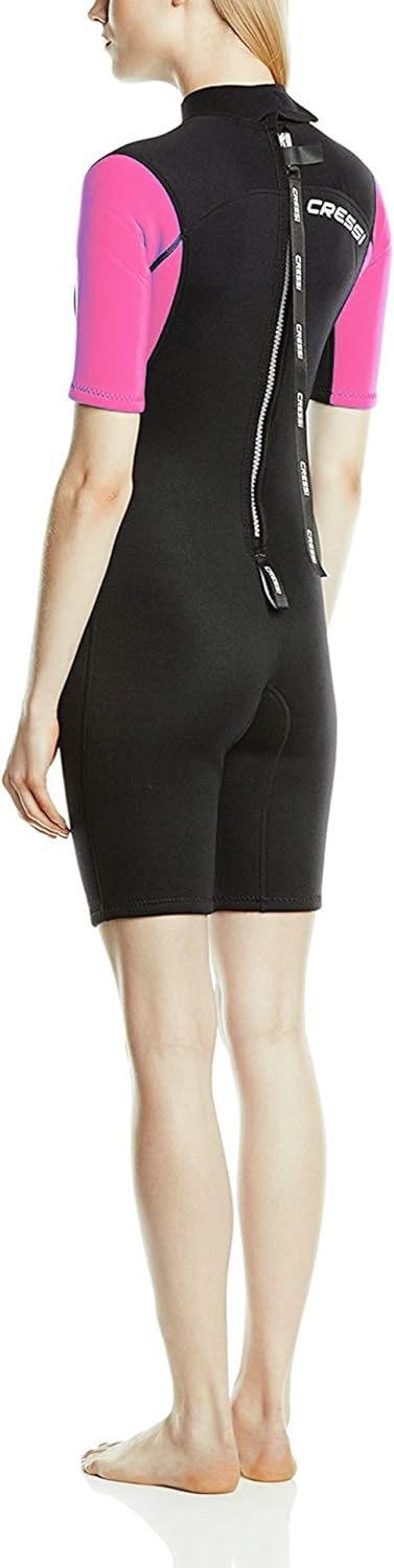 Cressi Med X Lady Shorty 2.5mm - Damen Neopren Shorty Neoprenanzug 2.5 mm M Schwarz/Rosa/Silber, M S