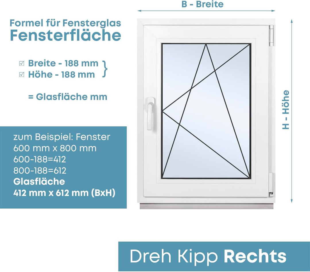 Framex Premium Kellerfenster - Kunststofffenster Weiss BxH 800 x 500 mm - Garagenfenster/Gartenhaus