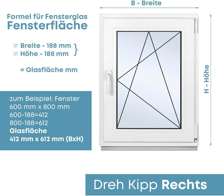 Framex Premium Kellerfenster - Kunststofffenster Weiss BxH 800 x 500 mm - Garagenfenster/Gartenhaus