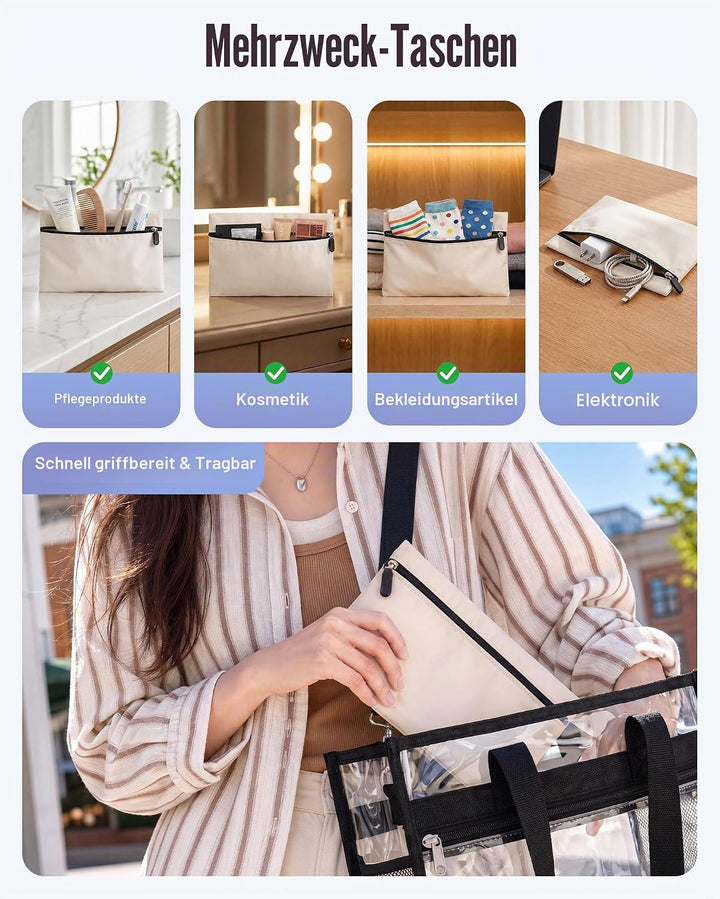 Light Flight Koffer Organizer 8-teilig Packing Cubes mit Tragegriff | Platzsparender Reiseorganizer