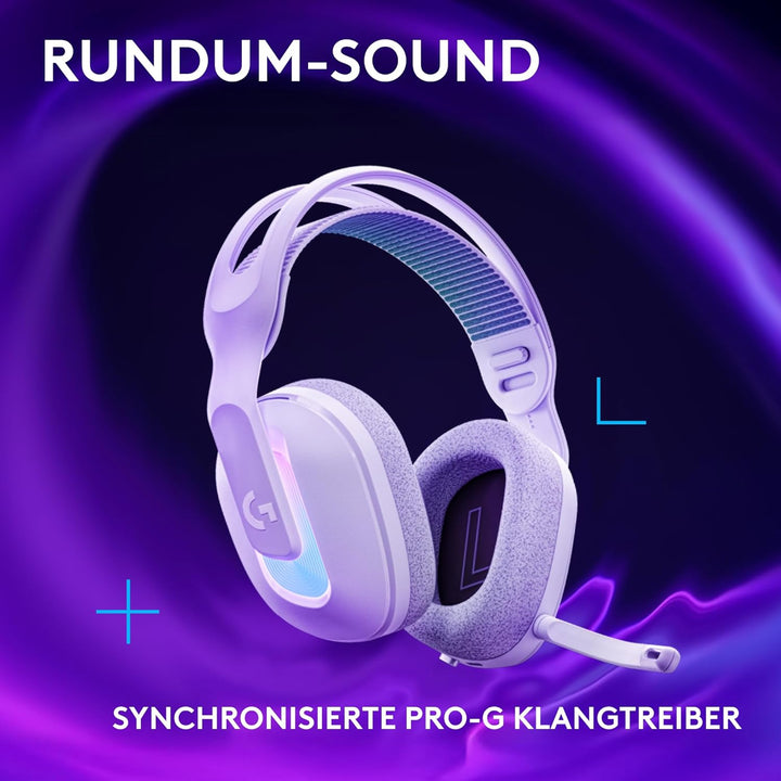 Logitech G G522 LIGHTSPEED kabelloses Gaming-Headset, LIGHTSYNC RGB, Mikrofon und erweitertem synchr