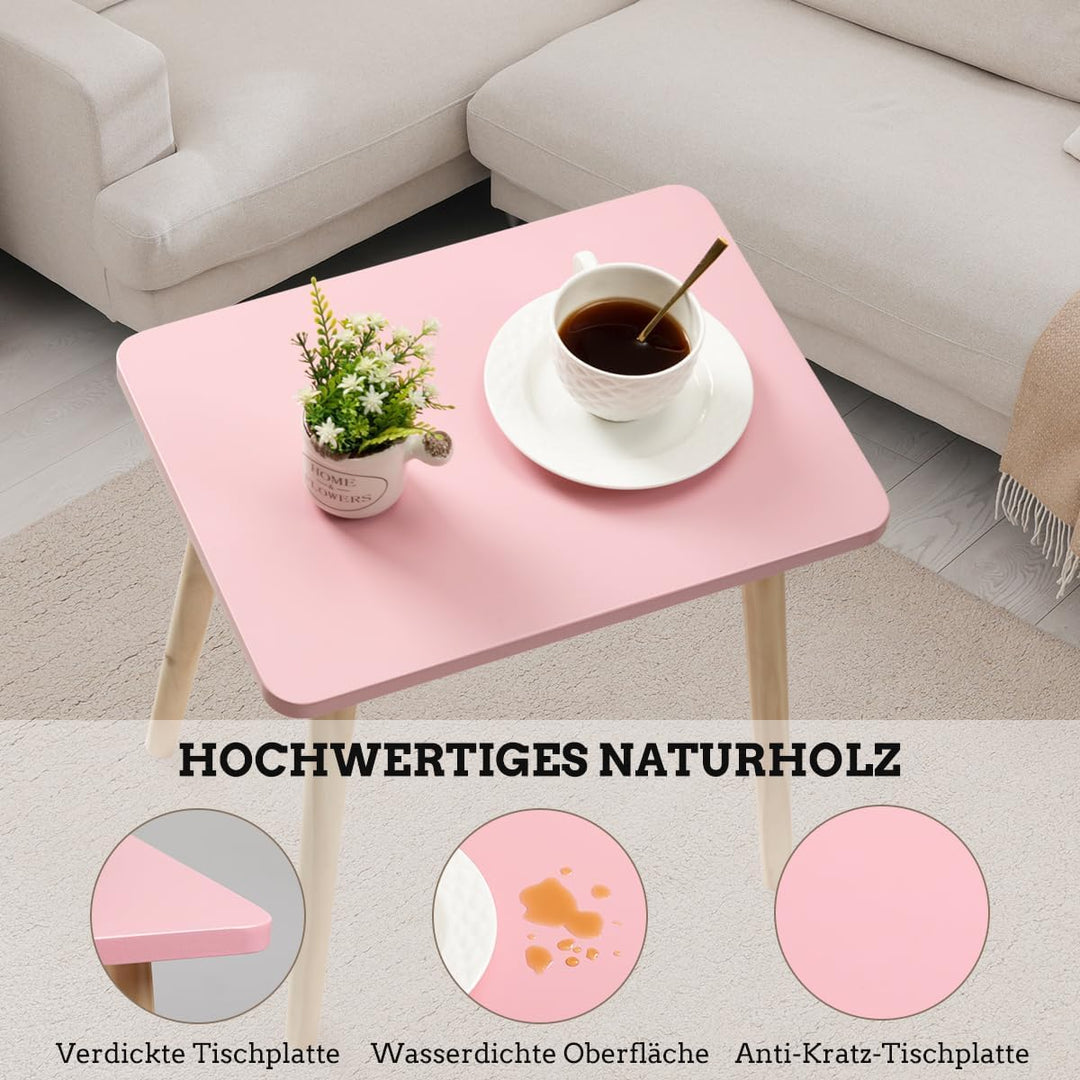 FORAOFUR Kleiner Beistelltisch Set, einfache Montage, Tisch Klein für Wohnzimmer, Schlafzimmer, Balk