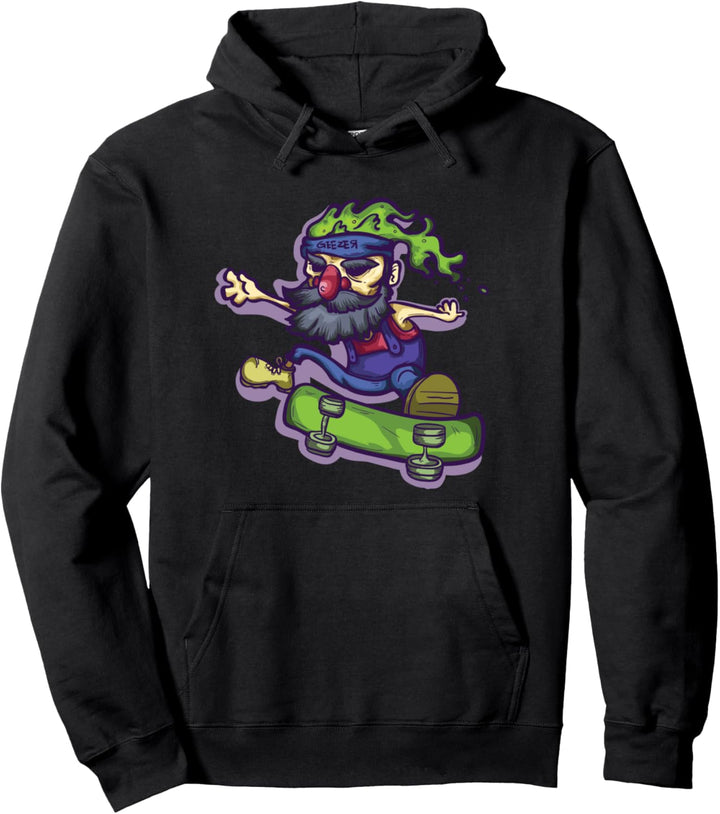 Skater Skateboard Deck Skateboarding Geezer Pullover Hoodie