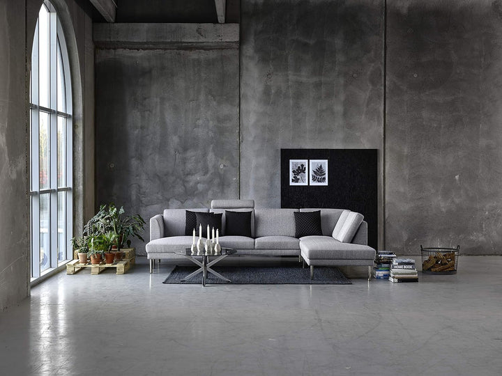 AC Design Furniture Heather runder Couchtisch aus Glas, Beistelltisch, Glastisch mit Metallgestell,