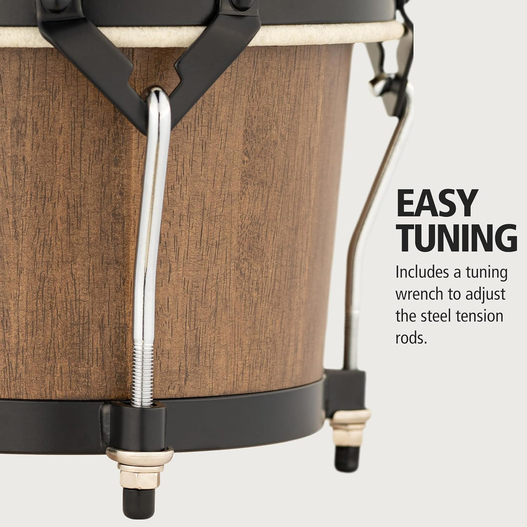 Meinl Percussion HTB100WB-M Wood Bongo-Set, Headliner Designer Series, Durchmesser 17,15 cm (6,75 zo